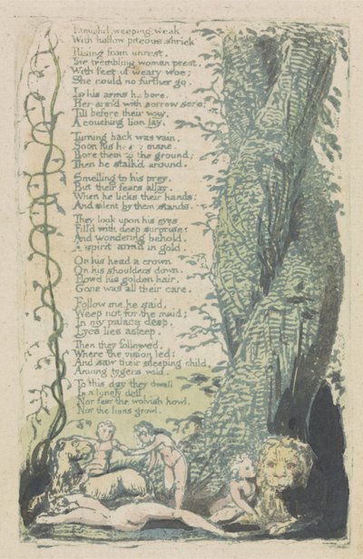 La Piccola Ragazza Ritrovata, e Affamata piangente..., pl. 2 da Songs of Innocence da William Blake